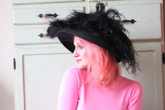 Vintage Mid Century Hat.....big fancy hat. made i… - image 3