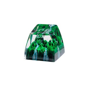Forest Resin Artisan Keycap – Handmade Nature Keycap for Mechanical Keyboard – Custom Resin Forest Keycap – Gamer Gift – Cherry MX