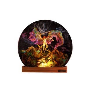 Malenia Resin Night Light – Elden Ring Blade of Miquella Lamp – Gamer Room Decor – Epoxy Fantasy LED Lamp – Resin Diorama Gift