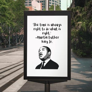 Impresión con cita de Martin Luther King: Decoración minimalista en blanco y negro (Descarga PDF)