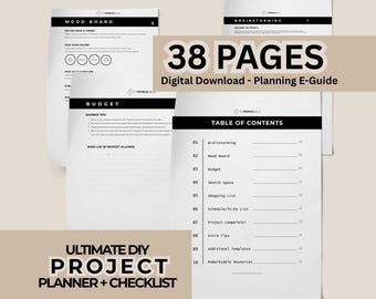 Ultimate DIY Project Planner + Checklists - Digital Download - Planning E-Guide