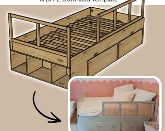 DIY Toddler Bed Plans with Storage | Twin Bed | Digital Download Build Guide