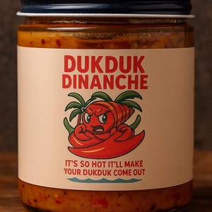 Dukduk Dinanche - Würzige Peperoni Paste mit Krebs, Thai Chili, Pilz, Knoblauch & Zitrone | Kleinserie | 8oz Glas