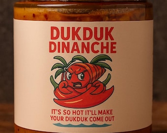 Dukduk Dinanche – pikantna pasta z papryki z krabem, tajskim chili, grzybami, czosnkiem i cytryną | Mała partia | Słoik 8 uncji | Słoik 12 uncji | Opakowanie hurtowe