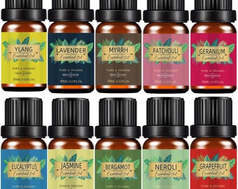Essential Oils - 100% Pure Essential Oil - Aromatherapy Oils For Diffuser Burner Fragrances - 10ml