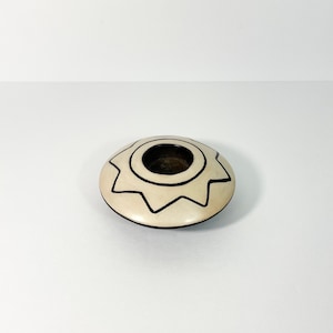 Vintage Ceramic Tea Light Candle Holder // Star Design Artist Signed Candle Holder // Votive Candle Holder // Minimalist Design