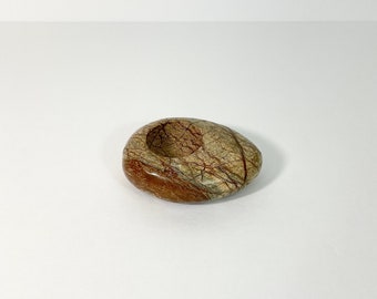 Vintage Asymmetric Stone Tea Light Candle Holder // Natural Decor // Votive Candle Holder // Natural Carved Rock Decor