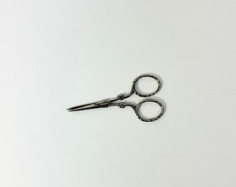 Antique 3.5" Small Metal Sewing Scissors // Ornamental Mini Scissors // Unique Decorative Scissors // Gift for Sewing Lover // 1800s