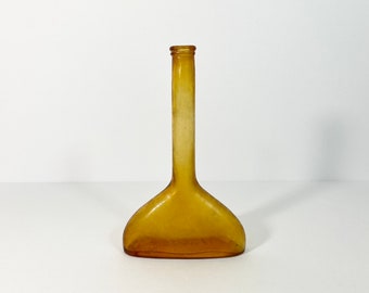 Antique 8" Pixavon Amber Glass Shampoo Bottle // Antique Glass Apothecary Bottle // Unique Glass Vase // Stem Vase // Home Decor