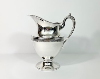 Antique Silver-Plate Neoclassical Design Holloware Pitcher // Silver-Plated Footed Jug // Elegant Serving // Pitcher, Vase or Centerpiece