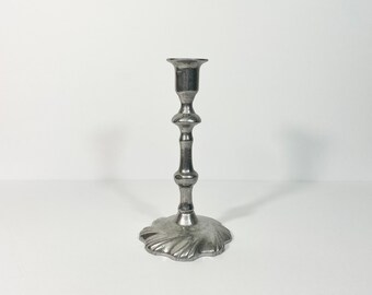 Vintage 8" Pewter Candlestick Holder // Swirl Design Candle Holder // Art Nouveau Style // Wilton Columbia Made in USA