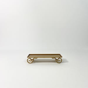 Vintage Goldtone Pedestal w/ Swirl Legs // Footed Pedestal Accent // Jewelry Display // Display Stand // Neutral Decor // Decorative Display