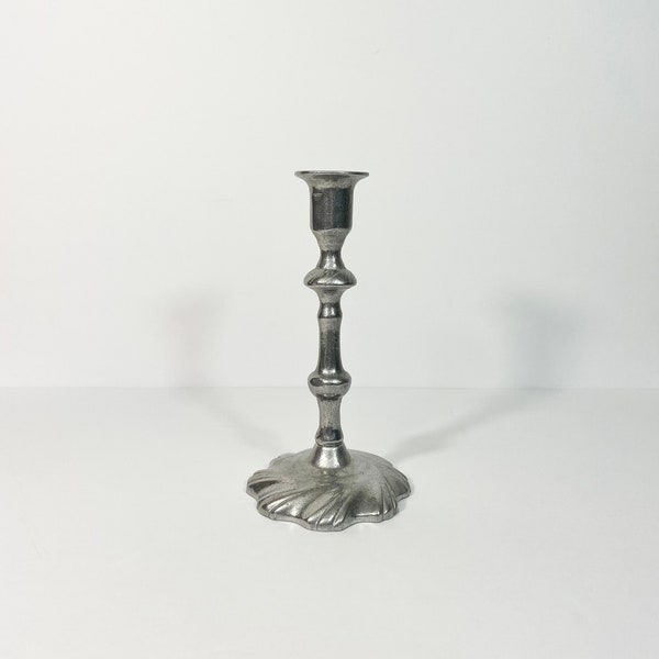 Vintage 8" Pewter Candlestick Holder // Swirl Design Candle Holder // Art Nouveau Style // Wilton Columbia Made in USA