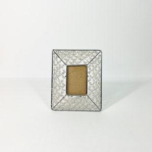 Vintage Fun 1990s Deadstock Beaded Frame with Glass // Desktop Photograph Frame // Tabletop Picture Frame // Funky Decor