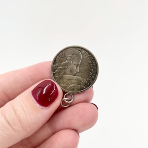 Vintage 1955 100 Francs Coin Charm Pendant // French Coin Charm // Republique Francaise // Unique Pendant Necklace // France