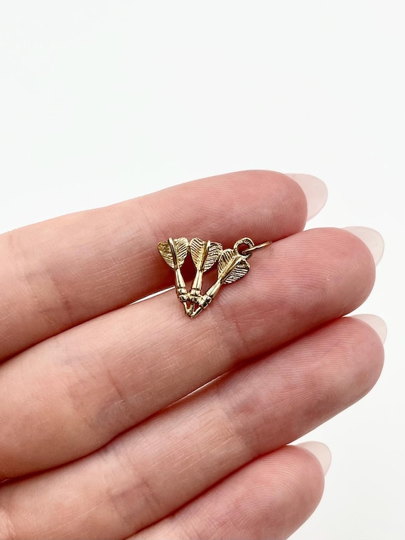 Vintage 9ct Gold Darts Charm // Three Darts Pendant // Gold Sports Charm // Pub Games Charm // Collector’s Gold Charm