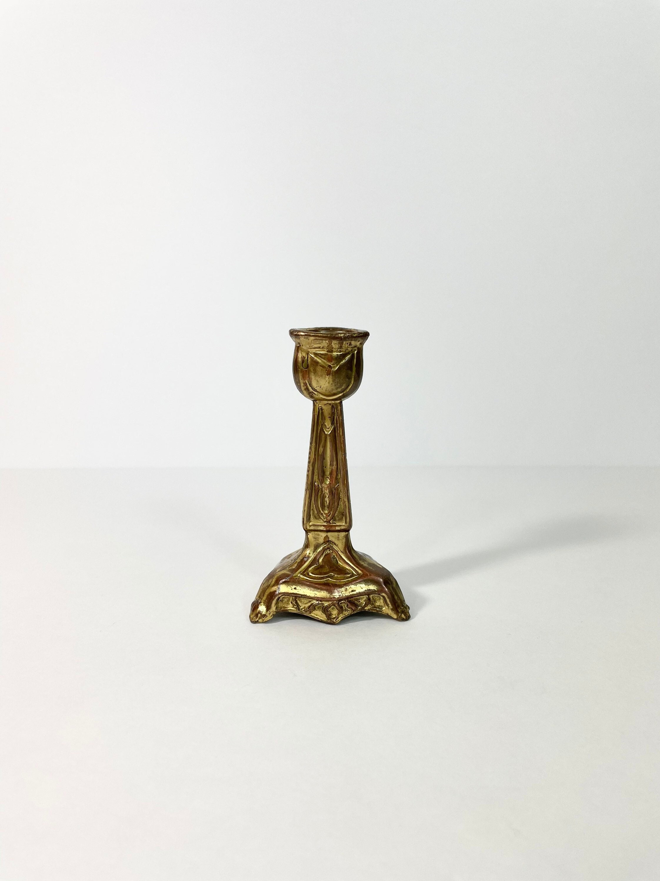 アンティーク 4.25 インチ アート & クラフト 素朴な金属製キャンドル