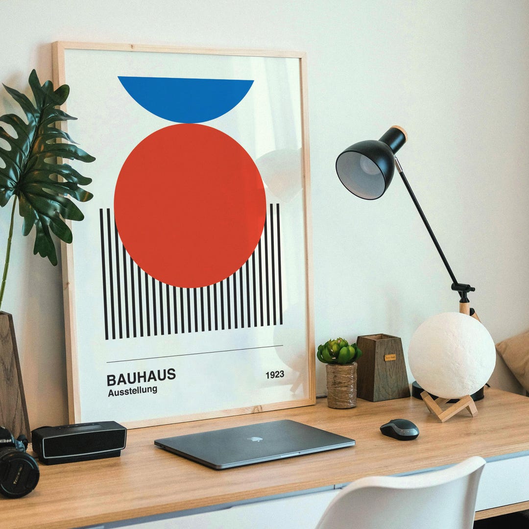 Bauhaus Exhibition Poster 1923, Geometric Wall Art, Mid Century Modern ...