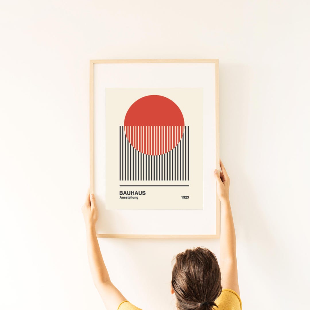 Bauhaus Exhibition Poster 1923, Geometric Wall Art, Mid Century Modern ...