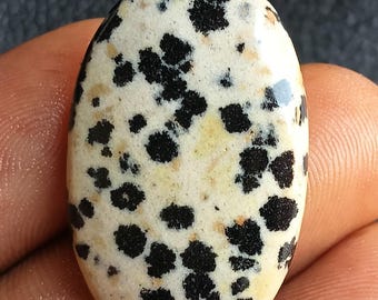 33 Jh. Dalmatiner Jaspis Cabochon Natürlicher Edelstein Loser Stein für die Schmuckherstellung Schwarz Weiß Spot Stein Heilung Kristall Merlinit Cabochon