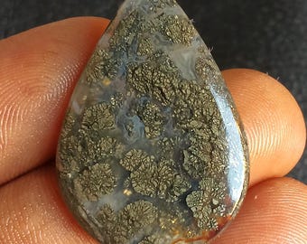 31 Cts. Marcasite Cabochon Gemstone Natural Silver Grey Loose Stone Antique Vintage Jewelry Making Supply Marcasite Cabochon Metallic Sparkl