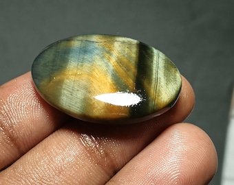 38 Cts. Natural Tiger Eye Gemstone, Tiger Eye Cabochon, Tiger Eye Crystal Polished Gemstone Flatback Cabochon Loose Cabochon Jewelry Making.