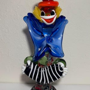 Vintage Heavy Venetian Glass Clown Figurine - height 25 cm