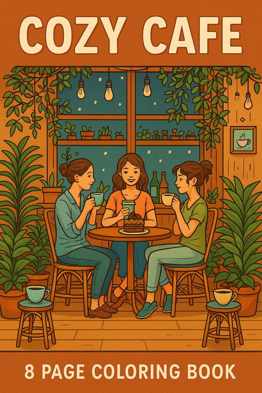 Cozy Cafe Coloring Book: 8 Printable Coffee Shop Pages (PDF Download ...