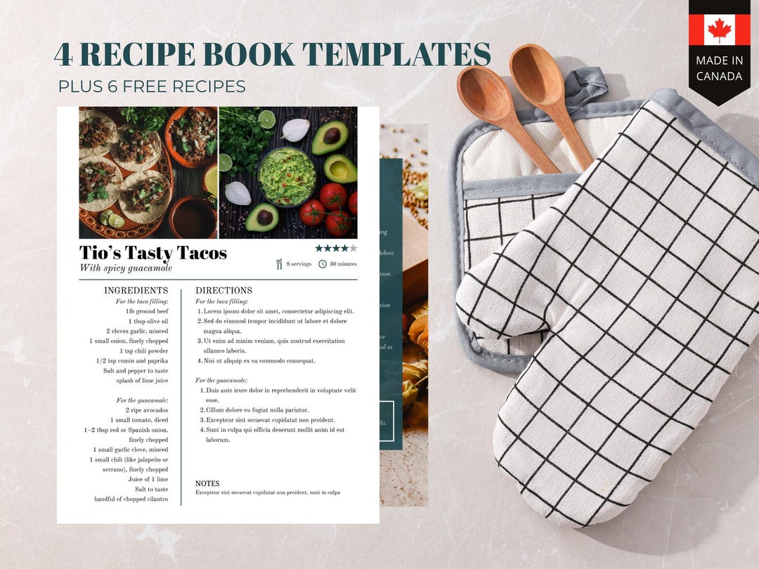 Editable Family Recipe Template Bundle | Printable Cookbook Pages ...