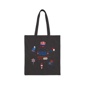 12 oz Cotton Canvas Tote Bag | USA Independence Day Print image 4