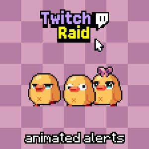 Duck Twitch Raid Alerts Pack | Animated Duck Pixel Alerts | Kawaii Cozy Alert Overlay Bundle | 3x Alerts