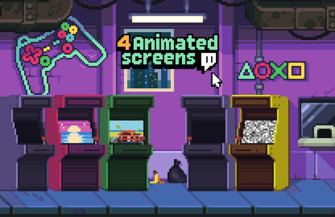 4x Animated Stream Scenens Twitch, Youtube ~ Pixel Art Animation ...