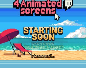 Animierte Strand Bilder: Pixel Art Twitch, YouTube (GIF Download)