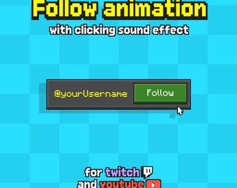 Benutzerdefinierte Twitch Folgen Button Animation, Youtube Video Intro Social Media unteren Drittel Overlay