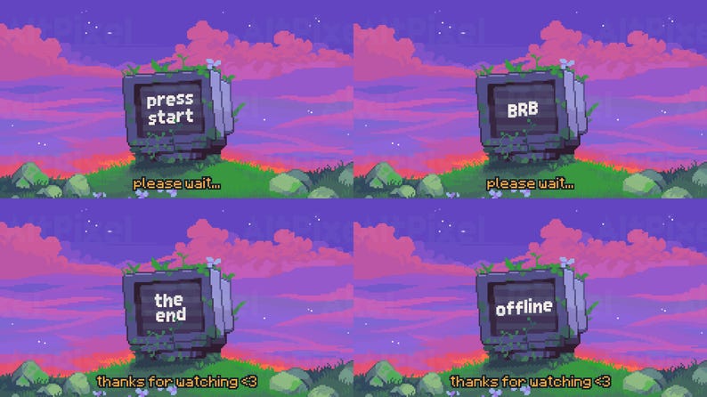 4x Animated Stream Scenens Twitch, Youtube ~ Pixel Art Animation ...
