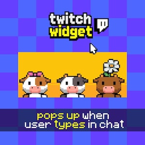 Publiekswidget schattige koe | Interactieve stream-overlay voor Twitch | OBS / StreamElements / Streamlabs