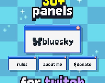30+ Pixel Art Panels - Twitch Panels für Streamer - Windows xp, Retro Panels