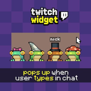 Pixel Frog Widget per il pubblico / Sovrapposizione interattiva per lo streaming su Twitch / OBS / StreamElements / Streamlabs