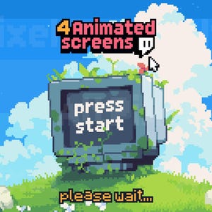 4x Animated Stream Scenens Twitch, YouTube ~ Pixel Art Animation, Nature, Sky ~ Starting, Ending, Brb, Offline ~ Clouds theme