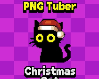 Pixel Weihnachtskatze Pngtuber | von Twitch, Youtube, Obs, Streamlabs, TV-Serie, Veadotube
