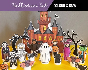 PRINTABLE HALLOWEEN Finger Puppets | PDF download | Halloween party favor, kids craft, halloween craft, halloween activity