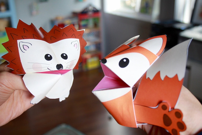 PRINTABLE WOODLAND Animals Cootie Catchers PDF download Etsy