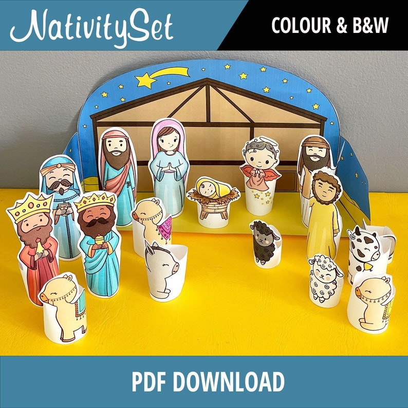 PRINTABLE NATIVITY Set Characters and Finger Puppets PDF - Etsy