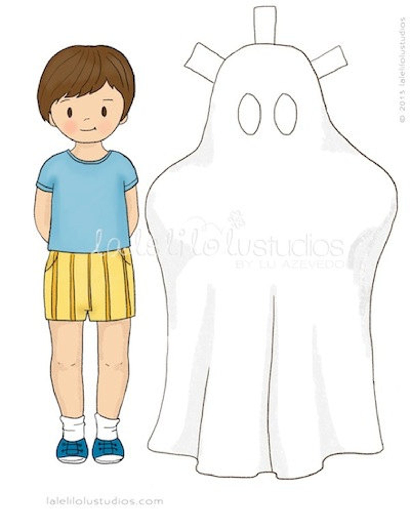 HALLOWEEN Paper Dolls Large PDF PRINTABLE Halloween 3 Etsy