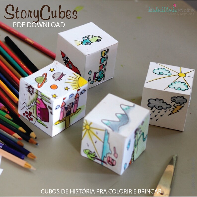 PRINTABLE STORY CUBES Story Dice Creative Paper Play Etsy PRINTABLE STORY CUBES Story Dice Creative Paper Play Etsy