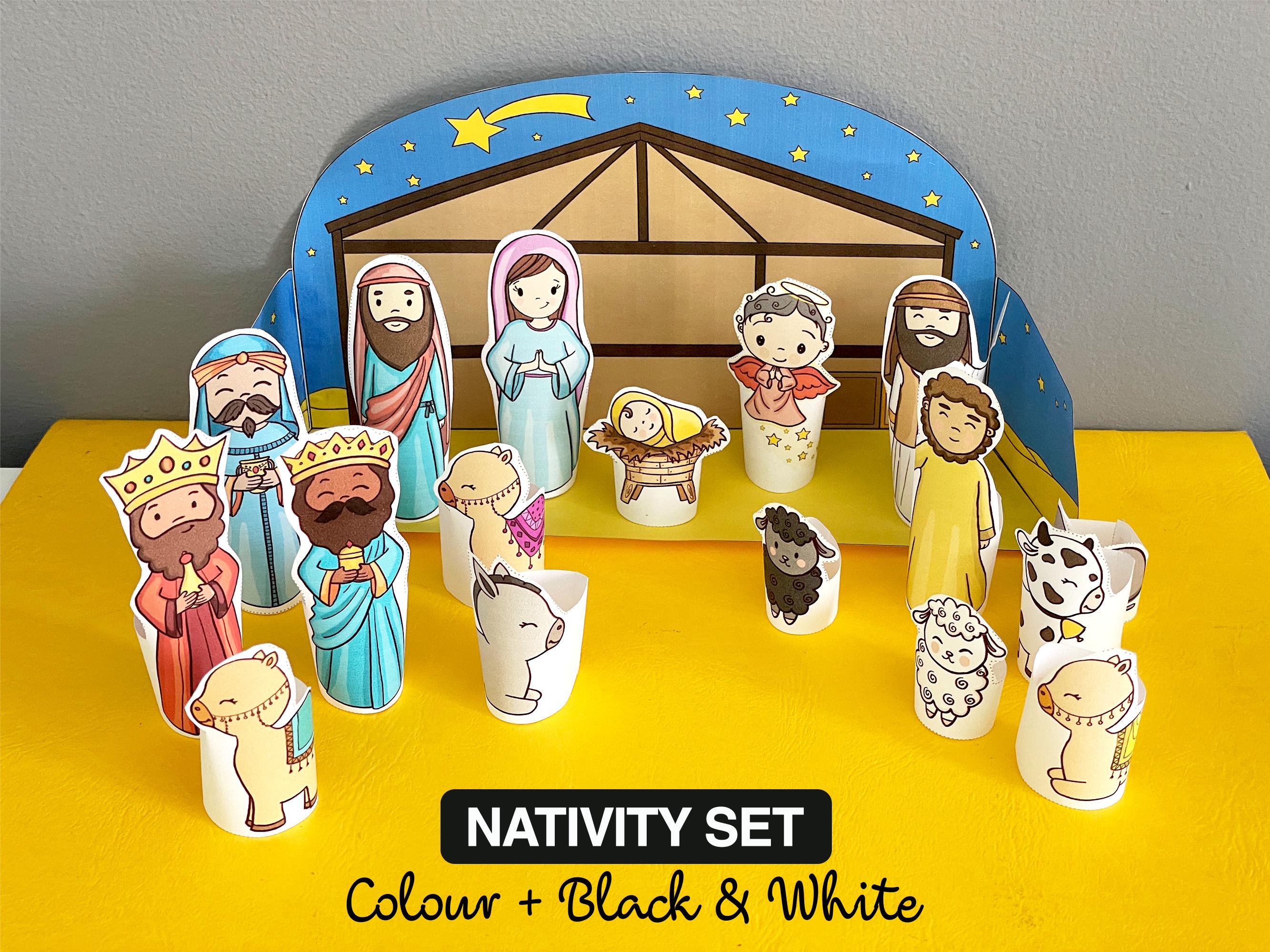 Printable Nativity Set | Christmas Finger Puppets, Kids Craft (PDF  Download) - Etsy, image size:2667x2000
