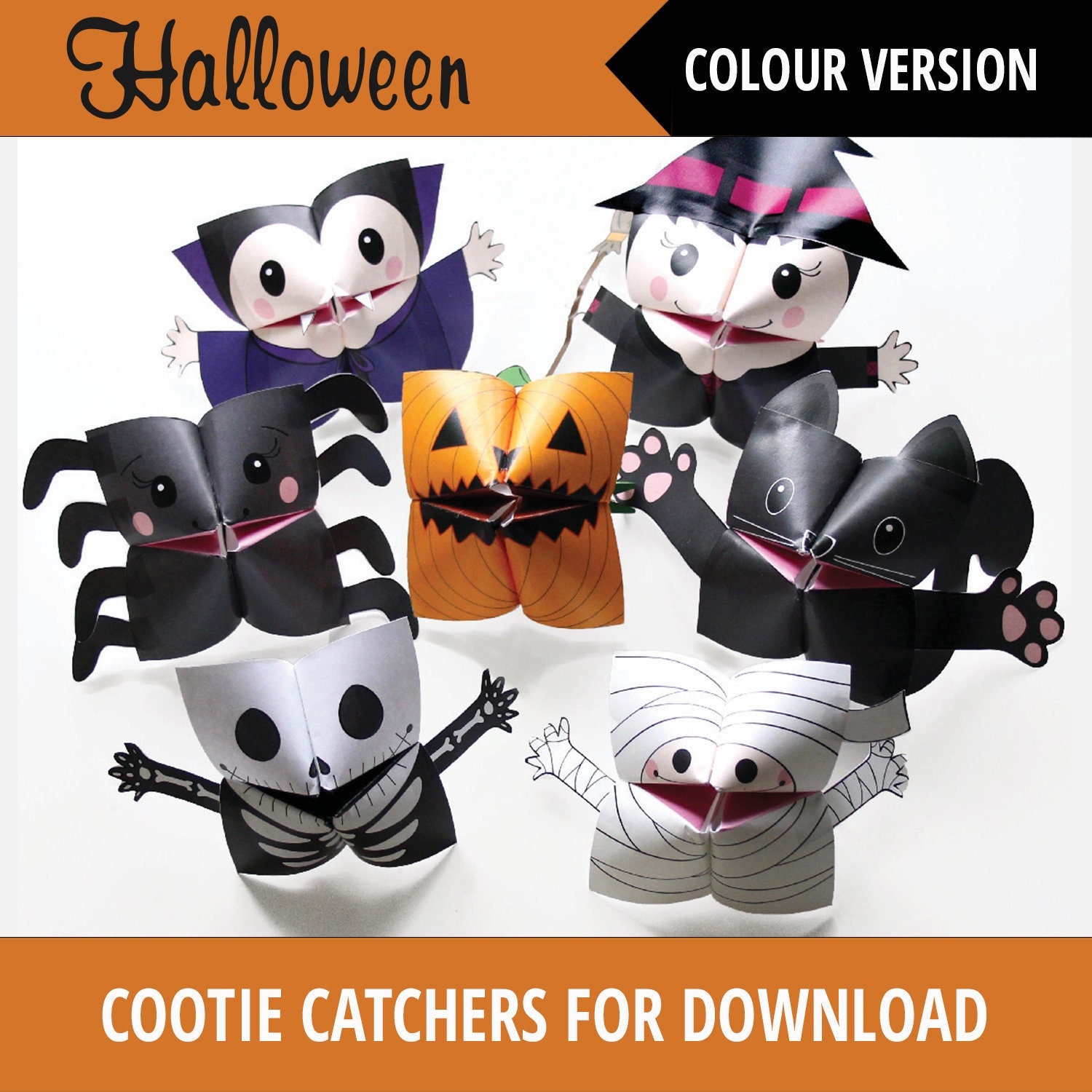 PRINTABLE HALLOWEEN Cootie Catchers PDF Download Halloween - Etsy PRINTABLE HALLOWEEN Cootie Catchers PDF Download Halloween - Etsy