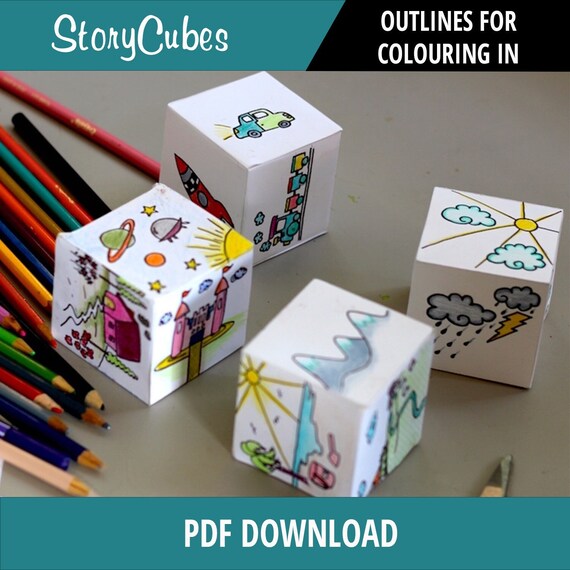 printable story cubes story dice creative paper play etsy