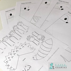Set of 6 BLACK&amp;WHITE Printable Woodland Animals Cootie Catchers | PDF ...
