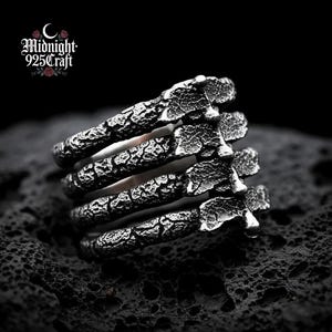 Roestvrijstalen drakenklauwring, gotische ring, klauwring, motorring, Vikingring, klauwring, donkere ring, middeleeuwse ring, fantasiering